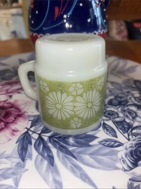 Fire King White Milk Glass Coffee Mug with Curved Handle